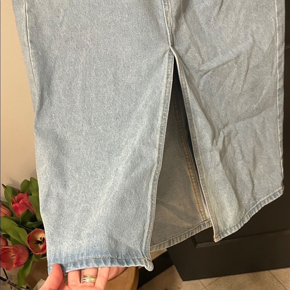 Light Blue Denim Maxi Skirt - Picture 2 of 3